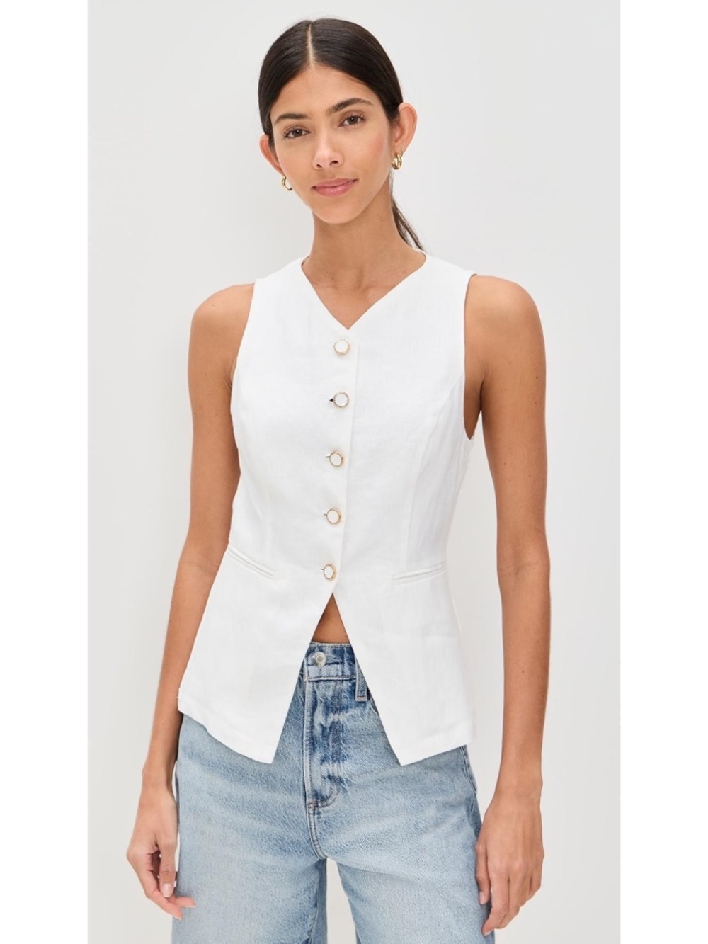 REFORMATION Aspen Linen Top